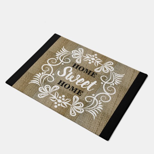 ファームハ素朴ウスバーラップホームスウィートホーム ドアマット (アングル)