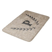 ファームハ素朴ウスバーラップ&ブラックボタニカルローレル バスマット (アングル)