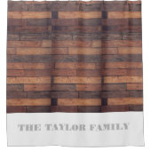 ファームハ素朴ウスバーンモノグラムファミリー名 シャワーカーテン (正面)