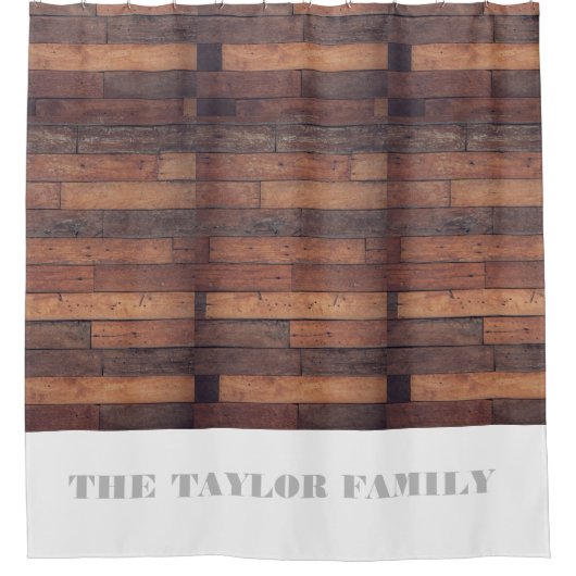 ファームハ素朴ウスバーンモノグラムファミリー名 シャワーカーテン (正面)