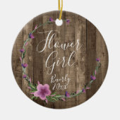 ファームハ素朴ウスパーソナライズされたフラワーガールキープサケ セラミックオーナメント (正面)