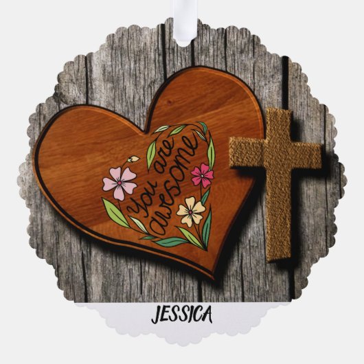 ファームハ素朴ウスパーソナライズされた名 オーナメントカード (裏面)