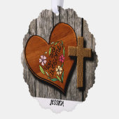 ファームハ素朴ウスパーソナライズされた名 オーナメントカード (左)