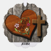 ファームハ素朴ウスパーソナライズされた名 オーナメントカード (正面)