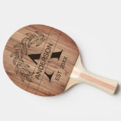 ファームハ素朴ウスファミリーネームウッドモノグラムの 卓球ラケット (横)
