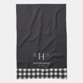 ファームハ素朴ウスファミリーネームモノグラム キッチンタオル (縦)