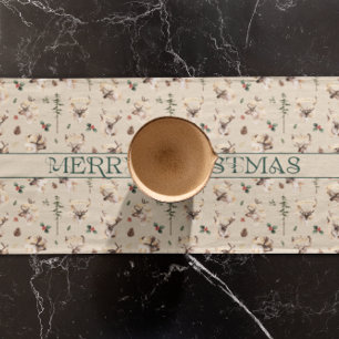 ファームハ素朴ウスファミリーネームモノグラム ショートテーブルランナー