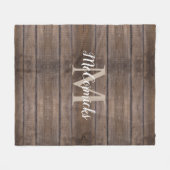 ファームハ素朴ウスファミリーモノグラム名 フリースブランケット (正面(横))