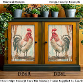 ファームハ素朴ウスフランスのルースターDB6Lデコページ 薄葉紙