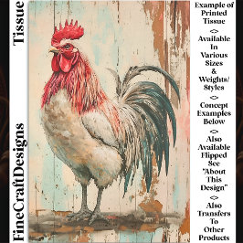 ファームハ素朴ウスフランスのルースターDB6Lデコページ 薄葉紙