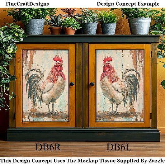 ファームハ素朴ウスフランスのルースターDB6Rデコページ 薄葉紙