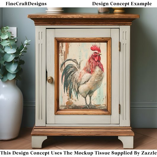 ファームハ素朴ウスフランスのルースターDB6Rデコページ 薄葉紙