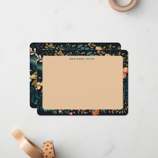 ファームハ素朴ウスフローラパーソナライズされたノートカード ノートカード (正面/裏面インサイチュ)