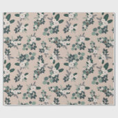 ファームハ素朴ウスフローラ緑 ラッピングペーパー (フラット)
