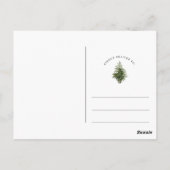 ファームハ素朴ウスブラックレッドチェックプレイドクリスマス ポストカード (裏面)