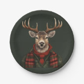 ファームハ素朴ウスプライド鹿とグリーン ペーパープレート (正面)
