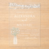 ファームハ素朴ウスベビーズブレスジャー結婚ズ アクリル招待状 (正面)