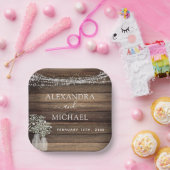 ファームハ素朴ウスベビーズブレスジャー結婚ズ ペーパープレート (パーティー)