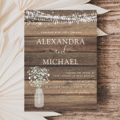 ファームハ素朴ウスベビーズブレスジャー結婚ズ 招待状