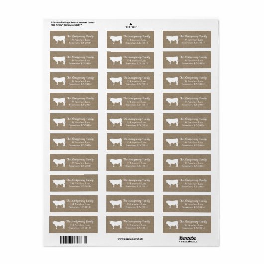 ファームハ素朴ウスホワイトブルカウズ&バフェイクラップ ラベル (フルシート)