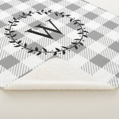 ファームハ素朴ウスホワイトプレイドブラックリース シェルパブランケット (3/4)