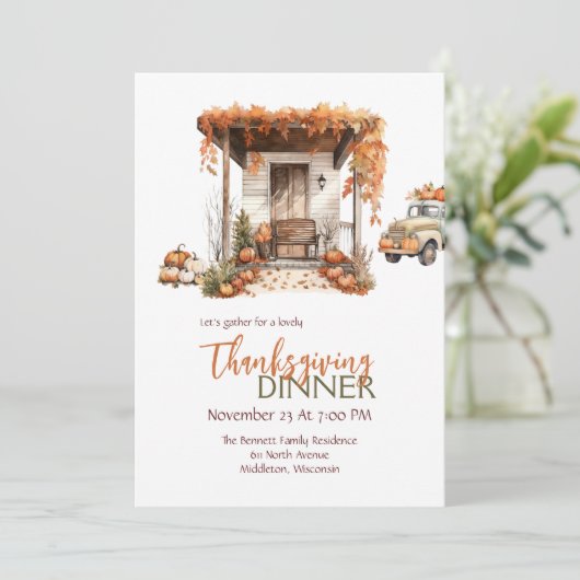 ファームハ素朴ウスポーチパンプキンサンクスギビング 招待状 (スタンド正面)