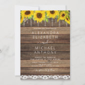 ファームハ素朴ウスマーフラワーストリングライツ結婚ズ 招待状 (正面)