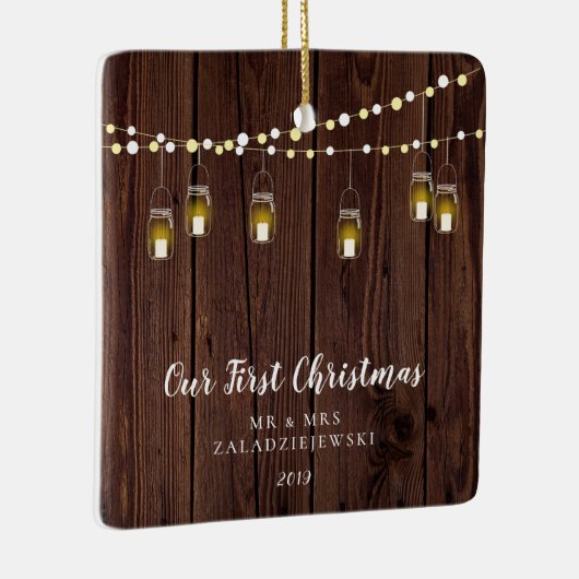 ファームハ素朴ウスメイソンジャール初めてのクリスマス セラミックオーナメント (右)