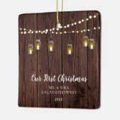 ファームハ素朴ウスメイソンジャール初めてのクリスマス セラミックオーナメント (左)