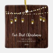 ファームハ素朴ウスメイソンジャール初めてのクリスマス セラミックオーナメント (正面)