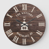ファームハ素朴ウスモダンカスタムファミリーネームレトロ ラージ壁時計 (正面)