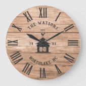 ファームハ素朴ウスモダンカスタムファミリー名ヴィンテージ ラージ壁時計 (正面)
