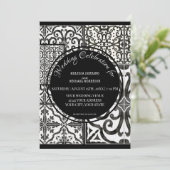 ファームハ素朴ウスモダンタイル白黒結婚ズ 招待状 (スタンド正面)