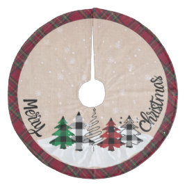 ファームハ素朴ウスラップバッファロープレイドクリスマス フリース ツリースカート