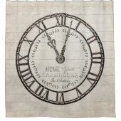 ファームハ素朴ウスローマ数字時計タイポグラフィ シャワーカーテン (正面)