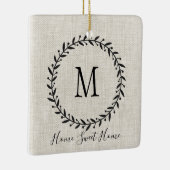 ファームハ素朴ウスローレルリースファミリー名 セラミックオーナメント (右)