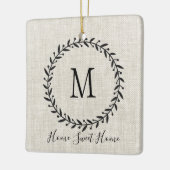 ファームハ素朴ウスローレルリースファミリー名 セラミックオーナメント (左)