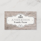 ファームハ素朴ウスヴィンテージ木材バックグラウンドファームロゴ 名刺 (正面)