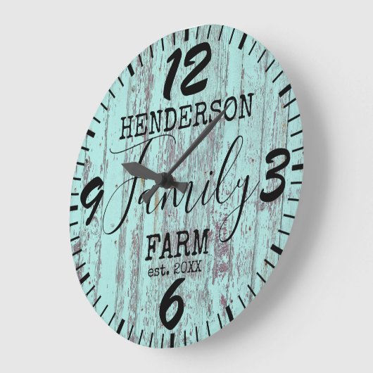 ファームハ素朴ウスヴィンテージ木製ファ動揺してミリ ラージ壁時計 (傾斜)