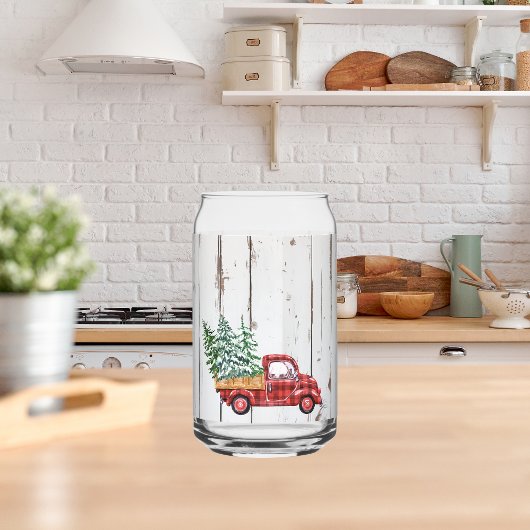 ファームハ素朴ウス動揺してウッドレッドトラック缶グラ ガラス缶