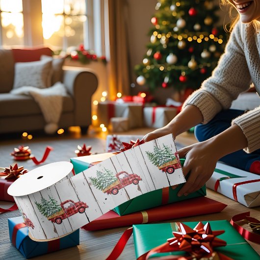 ファームハ素朴ウス動揺してウッドレッドトラック サテンリボン