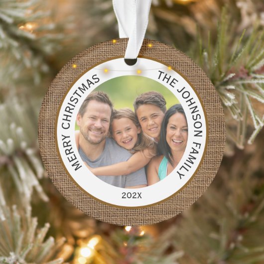 ファームハ素朴ウス家族の写真クリスマス オーナメント (ツリー)