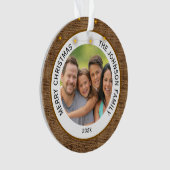 ファームハ素朴ウス家族の写真クリスマス オーナメント (正面)