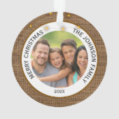 ファームハ素朴ウス家族の写真クリスマス オーナメント (裏面)