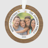 ファームハ素朴ウス家族の写真クリスマス オーナメント (正面)