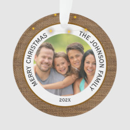 ファームハ素朴ウス家族の写真クリスマス オーナメント