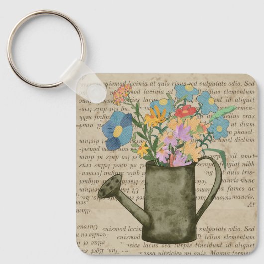 ファームハ素朴ウス愛好家のためのデザイン文字とフローラ キーホルダー (正面)