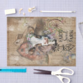 ファームハ素朴ウス春カウカントリー&バーンデザイン 薄葉紙 (クラフト)