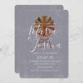 ファームハ素朴ウス結婚ウィンドミルストーン 招待状 (正面/裏面)