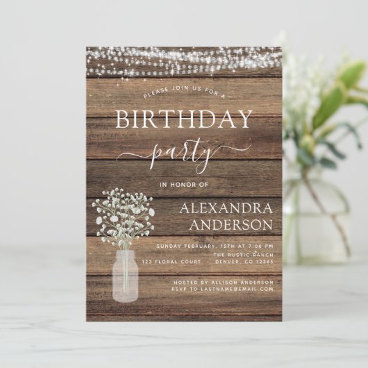 ファームハ素朴ウス誕生日パーティーベビーズブレス 招待状 (スタンド正面)